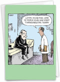 NobleWorks - 1 Humor Belated Birthday Card with Envelope - Funny Cartoons for Birthday Greetings, Celebration Notecard - Fuggedabouting Things C8828BEG