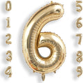 AULE 40 Inch Large 6 Balloon Numbers Light Gold, Big Foil Number Balloons, Giant Helium Happy Birthday Party Decorations for Man and Women, Huge Mylar Anniversary Party Supplies