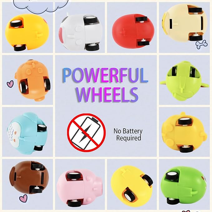 Small Pull Back Toy Cars Set,12 PCS Mini Racing Vehicles for Holiday Birthday Party Favors,Goodie Bag Stuffers,Classroom Prizes,Bulk Toys for Kids (Tiger,Cow,Bee,Zebra,Pig,Owl,Elephant Zoo Design)