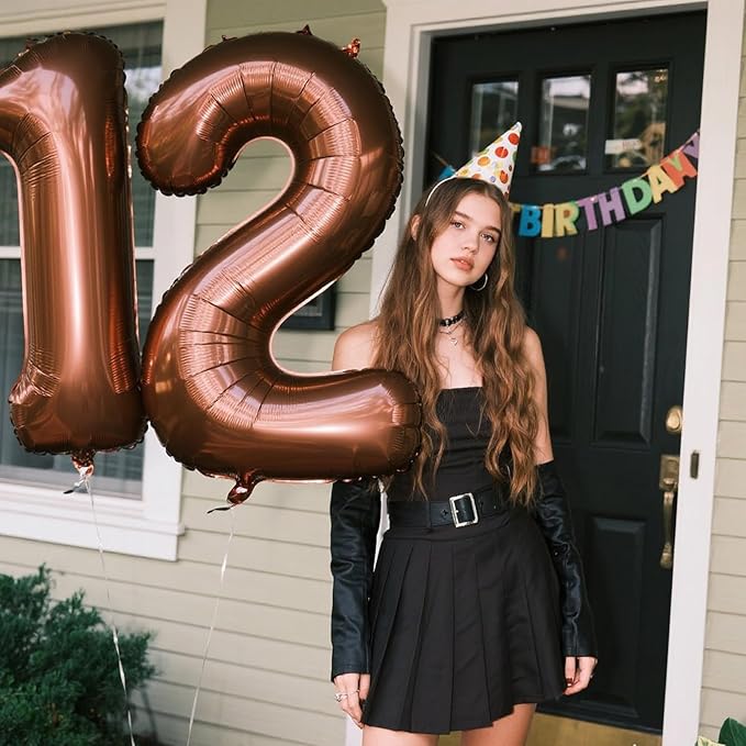 40 Inch Dark Brown Balloon Number 1 First Birthday Jumbo Mylar Foil Helium Chocolate Balloon for 10 21 31 Birthday Digital for Birthday Party Wedding Anniversary Party Decorations