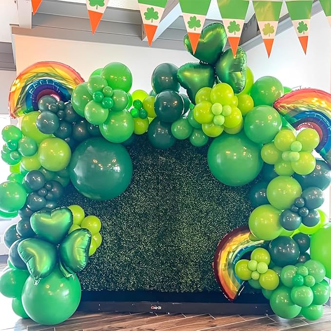 Green Balloons,12 Inch 50pcs Dark Green Lime Green Latex Balloons Green Party Decorations Balloons for St. Patrick's Day Birthday Jungle Safari Outdoor Events