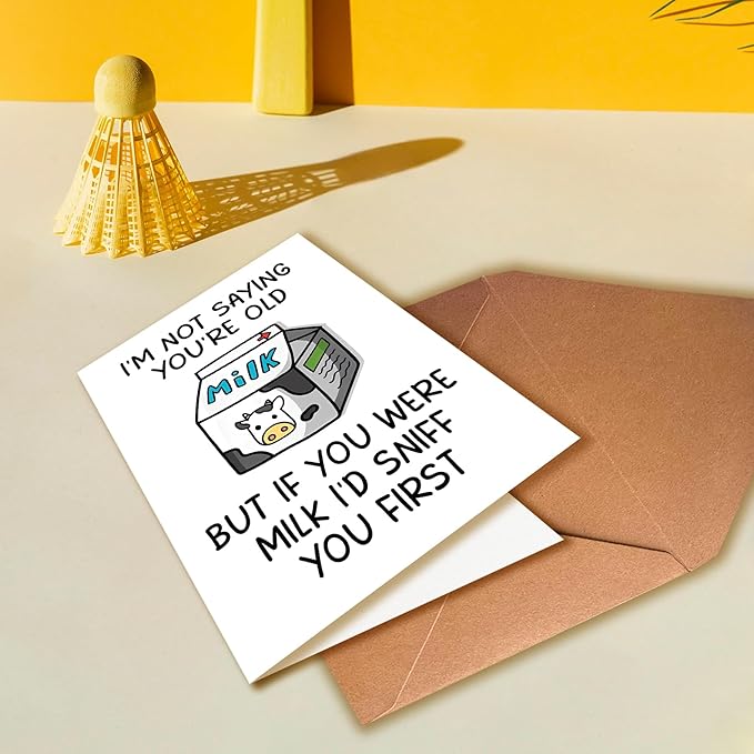 Funny Birthday Card for Him or Her, Funny Getting Older Birthday Card for Friends, Humorous Happy Birthday Card for Friend and Family, Old Age Happy Birthday Card