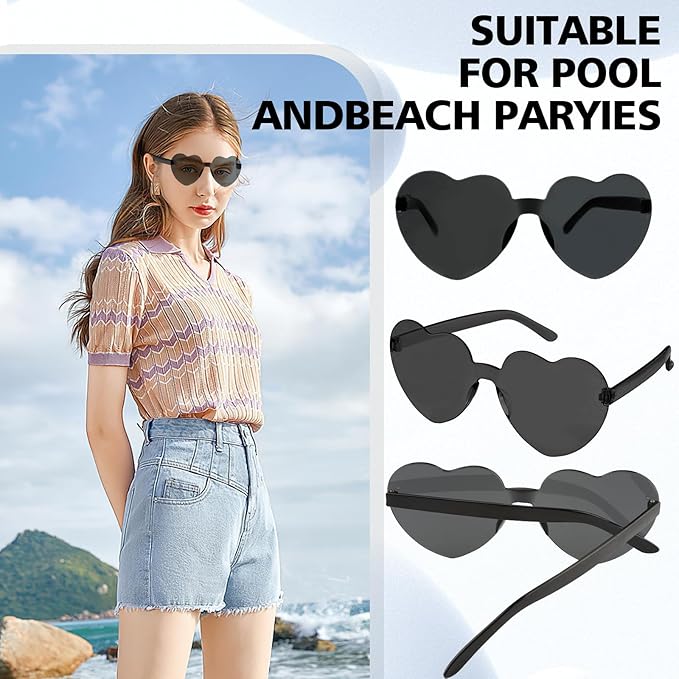 Heart Sunglasses Heart Shaped Glasses Bulk Valentines Halloween Bachelorette Party Decorations Glasses Women Men