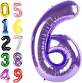Number 6 Balloon, 40 Inch 6th Birthday Decoration for Girls And Boys, Purple Balloons for 6, 16, 26, 65, 2026 Graduation, Birthday, Wedding Anniversary, Xmas, Party Supplies