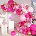 Pink Balloon Garland Arch Kit, 141Pcs Different Shades of Pink Balloons with Rose Gold Confetti for Mother's Day Bridal Baby Shower Birthday Princess Wedding Party Decorations