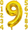 Gold Number 9 Balloon, 40 Inch Large Number Foil Mylar Balloons for 9th Girl Boy Birthday Party Celebration Decorations Supplies, Digital Balloons for Wedding Anniversary Events Decor
