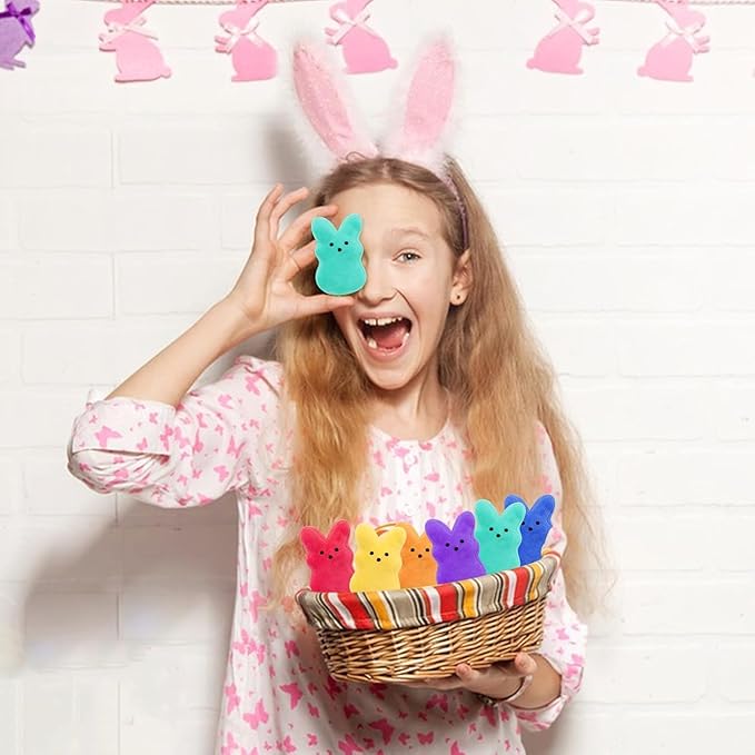 SHIRIA 12 PCS Easter Bunny Plush Toys Decorations, Cute Animal Bunny Stuffed Doll, Party Favors and Classroom Prize Supplies, Easter Basket Stuffers Gift for Girls Boys