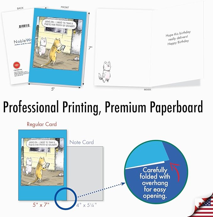 NobleWorks Humorous Birthday Greeting Card with 5 x 7 Inch Envelope (1 Card) Proof of Delivery C7867BDG
