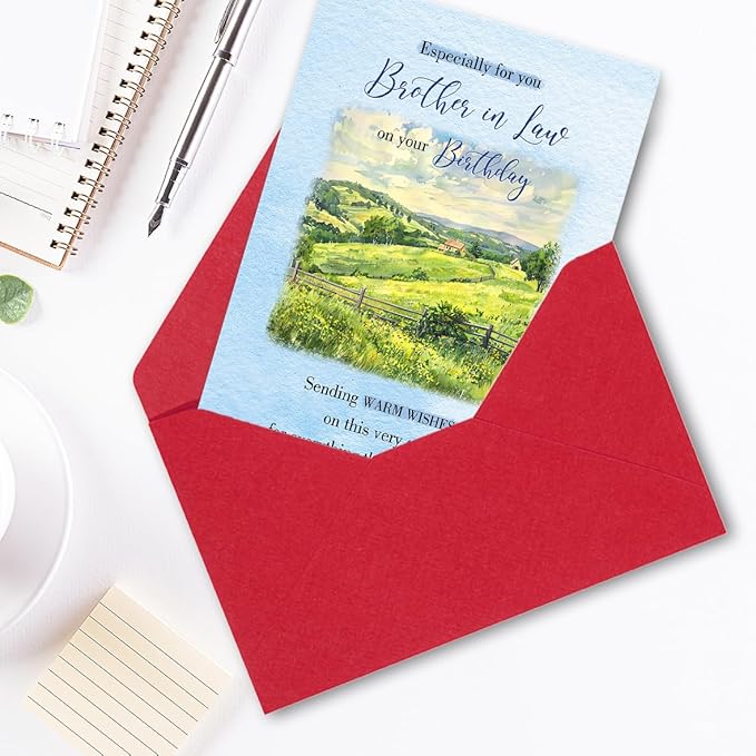 Brother in Law Birthday Card,Countryside Painting Birthday Gifts for Brother-in-Law
