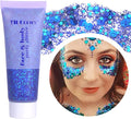 Blue Face Glitter Gel,4th of July Accessories, Independent Day Body Glitter Gel,Fourth of July Outfits for Women,Sparkling Hair Chunky Glitter Music Festival Rave Sequins,50ML