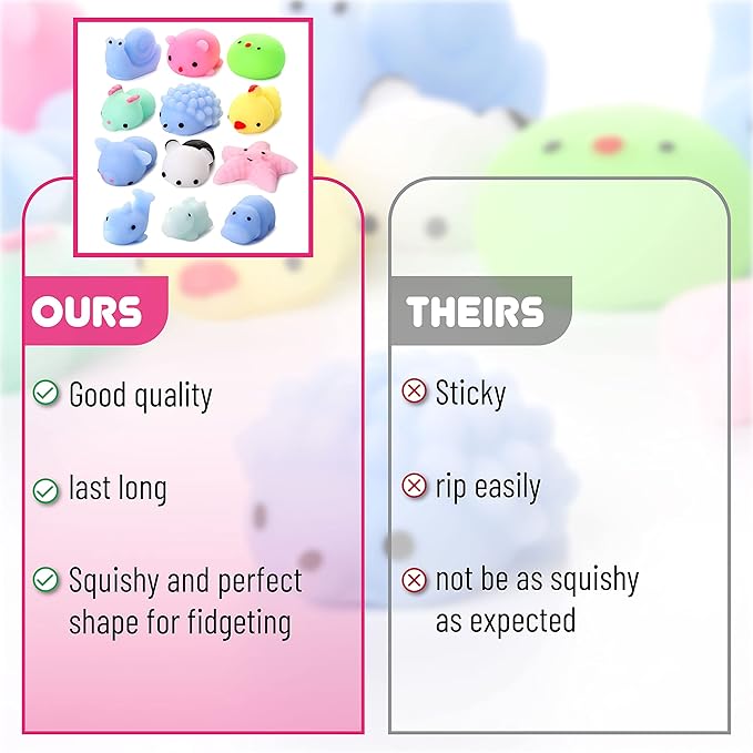 Mr. Pen- Pastel Animal Squishy Toys, 12 Pack, Washable Twistable Stretchy Squishies, Soft Stress Relief Sensory Toys for Squeezing,, Party Favors & Classroom Rewards, Easter Egg Fillers