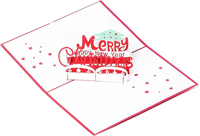 Christmas Pop Up Cards. This Set of 3D Greeting Cards are a Perfect Way to Say Thank You (5 Pack Christmas- Assorted)