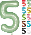 Sage Green Number 5 Balloon 40 Inch, 5 Balloon Number, 5th Birthday Decorations, Oliver Green Party Supplies for Boys Girls