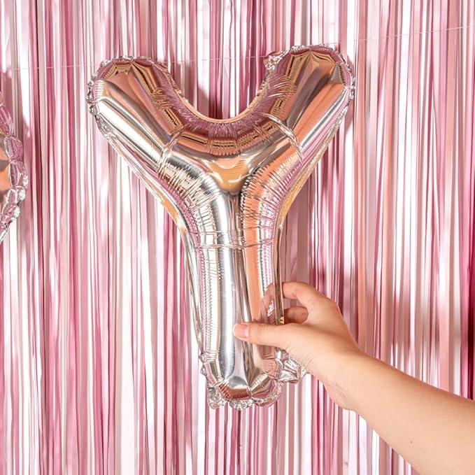 Restaurantware-Balloonify 16 Inch Letter Balloon, 1 Alphabet Party Balloon - Letter Y, Self-Sealing, Silver Foil Mylar Finish, Hanging Loop, Decoration For Birthday, Wedding, Or Graduation