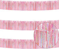 3 Pack Pink Total 30 Feet Foil Fringe Garland Metallic Tinsel Banner Wall Hanging Drapes Parade Float Skirting Decorations for Trailer Mardi Gras Party Birthday Wedding (Iridescent Pink)