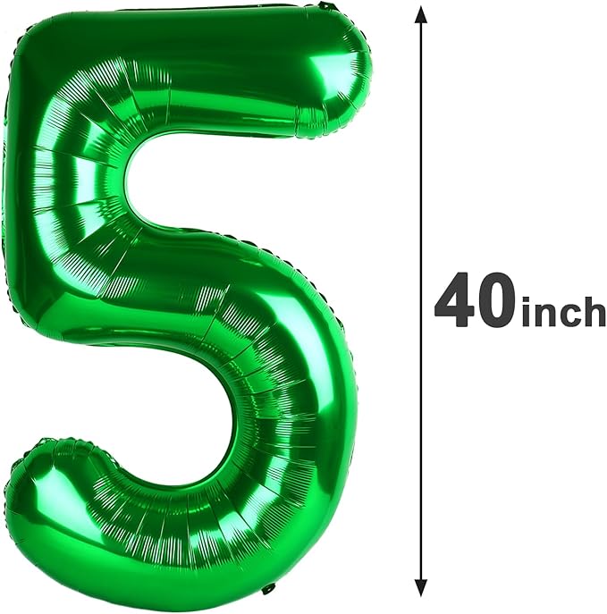 Green 40 Inch Large Number 15 Birthday Balloon, 15 51 Birthday Celebration Decorations, Foil 15 Mylar Helium Number Balloons Girl Boy Anniversary Party Supplies