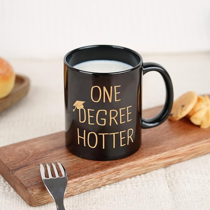 Graduation Gifts for Her, Him - 11oz Ceramic One Degree Hotter Mug - 2026 Funny College, Masters Degree, Phd, Nursing & Nurse, High School Grad Gifts for Women Men, Graduation Party Decorations