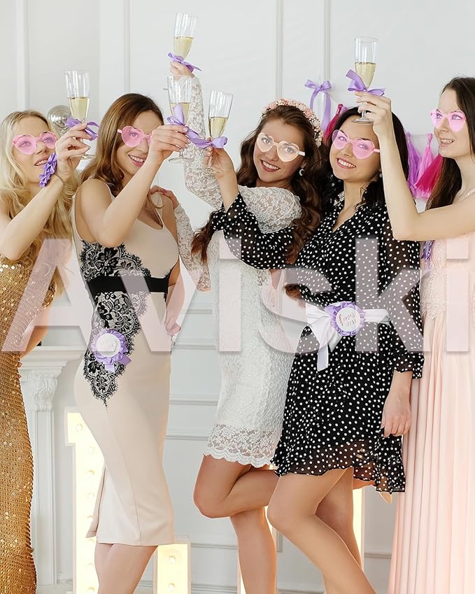 11 Pairs Heart Shaped Glasses Rimless Frameless Sunglasses Transparent Tinted Eyewear, 1 Bride + 10 Team Bride Glasses Bachelorette/Wedding Party Bridal Shower Party Favours Photo Booth Props