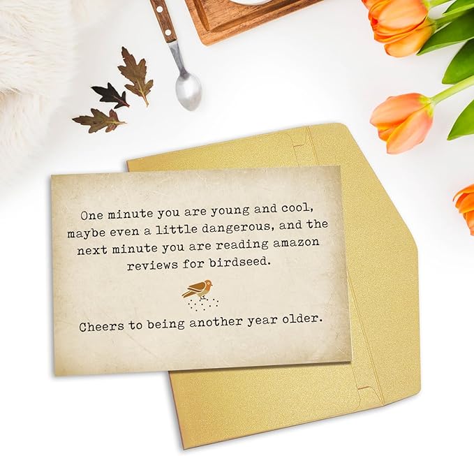 Funny Birthday Card for Him Her, Unique Getting Old Birthday Card for Dad Mom Brother Sister Friend Bestie, Humorous 40th 50th 60th Birthday Gift for Him Her