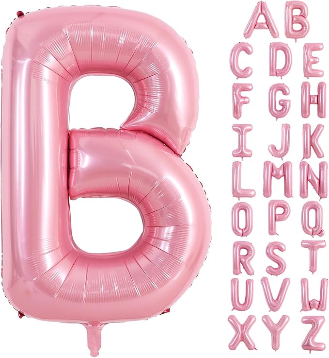 TONIFUL 40 Inch Large Pink Letter B Balloons Giant Foil Mylar Alphabet Balloon for Birthday Party Anniversary Baby Shower Wedding Supplies Decorations