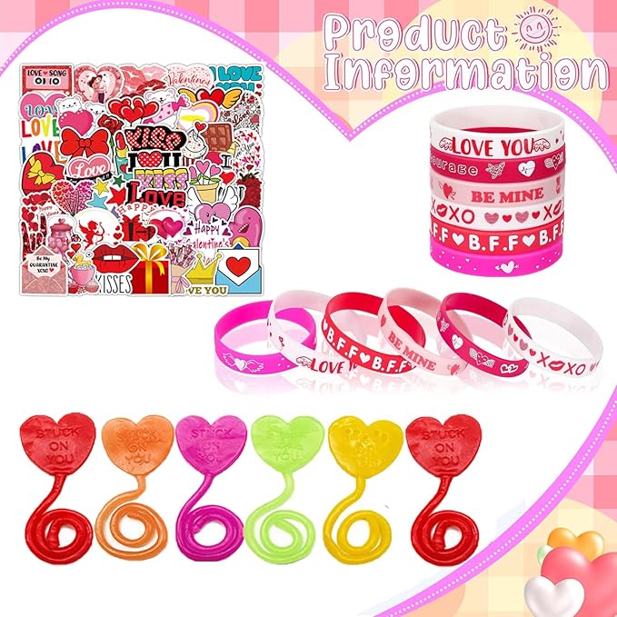 130 Pack Valentines Day Party Favors for Kids, Treasure Box Toys for Classroom Prizes, Pinata Filler Goodie Bag Stuffers, Treasure Chest Carnival Gift Bulk Toys