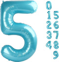 Balloon Numbers 40 Inch 5 Ballon for 5th Birthday Decorations, 15 25 35 50 Big Pastel Blue Number Balloons for Wedding Photo Shoot Party Decor