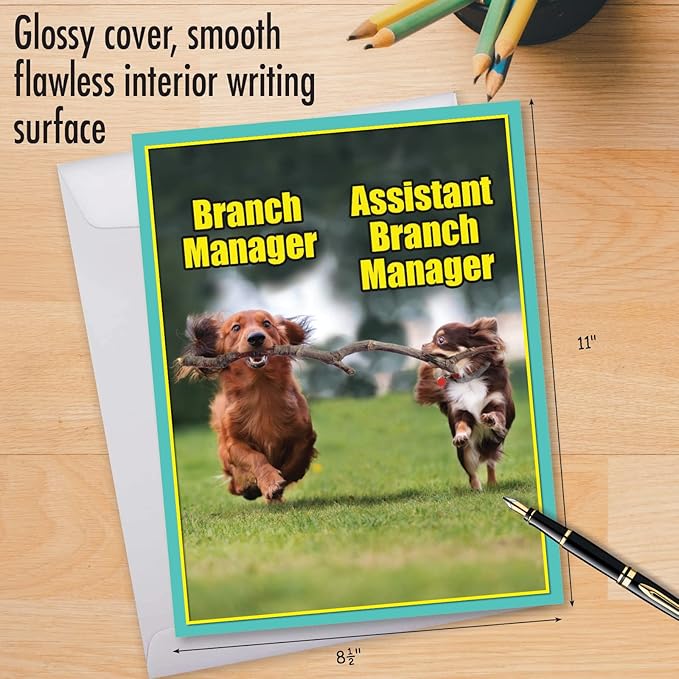 NobleWorks Oversize Humorous Birthday Greeting Card From Us 8.5 x 11 Inch with Envelope (1 Pack) Large Jumbo Bday Branch Managers J4672BDG-US