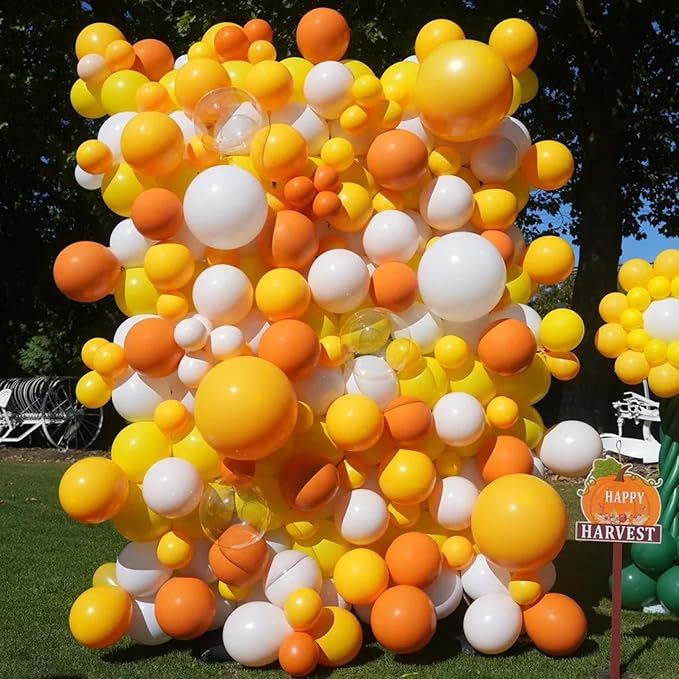 105pcs Retro Orange Balloons 12inch Party Latex Balloons for Boys Girls Birthday Baby Shower Gender Reveal Wedding Sunflower Party Decorations