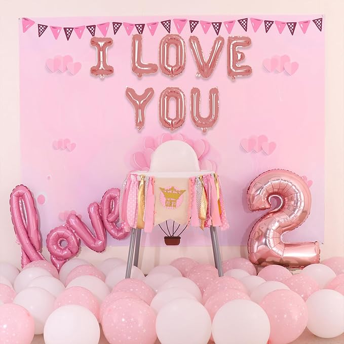 75pcs 16" Happy Birthday Balloon Banner, Pink Rose Gold Balloons Letters, Personalized Mylar Foil Birthday Decorations includes 2 Sets A- Z, 1 set Number 0-9 "HAPPY BIRTHDAY" letters