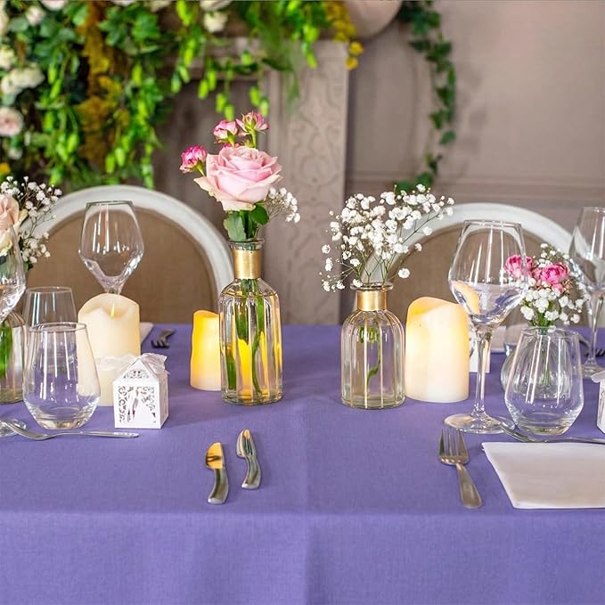 Purple Plastic Tablecloth, 4-Pack Disposable Table Cloth, 104x179 Inch, Suitable for Birthday, Graduation, Wedding, Banquet