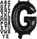 Black Letter G Balloons, 40 Inch Large Foil Letter Balloons, Custom Phrase Balloon for Birthday Party Wedding Anniversary Decoration (Black G)