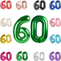 60 Balloon Number, Green Number 60th Birthday Balloons 40 Inch, 60 Years Old Green Birthday Decorations for Men Women, 60th Anniversary Decorations