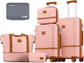Joyway Carry on 20Inch &24 Inch Checked Luggage Set, 2-Piece Expandable Suitecase Set with Spinner Wheel, Hard Shell Suitcase with TSA Lock(Pink)