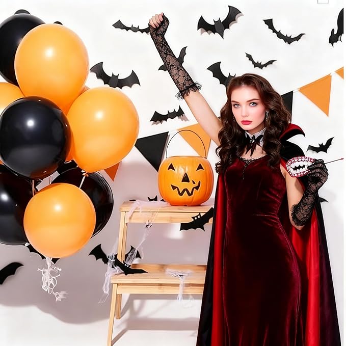 100PCS Halloween Balloons Garland Arch - MAQIHAN Halloween Birthday Party Decorations Indoor Matte Orange Black Purple Green White Latex Balloons Globos Para Fiestas Ballon Decoration Supplies 12 Inch