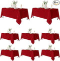 Fitable 8 Pack Table Cloth Rectangle Table: Stain and Wrinkle Resistant Tablecloth Rectangular, Washable Polyester Tablecloths for Wedding Party Dining Banquet Event Catering(Red, 70x108 Inch)