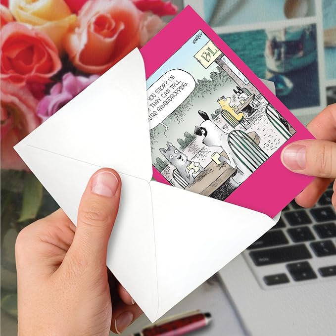 NobleWorks, Funny Birthday Greeting Card with 5 x 7 Inch Envelope (1 Card) Bday Eavesdropping Dog C10874BDG