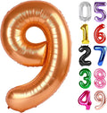 Orange Number 9 Balloon 40 Inch, 9th Birthday Party Decorations for Children, Giant 9 Foil Balloon for Party Supplies