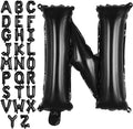 Black Letter N Balloons, 40 Inch Large Foil Letter Balloons, Custom Phrase Balloon for Birthday Party Wedding Anniversary Decoration (Black N)