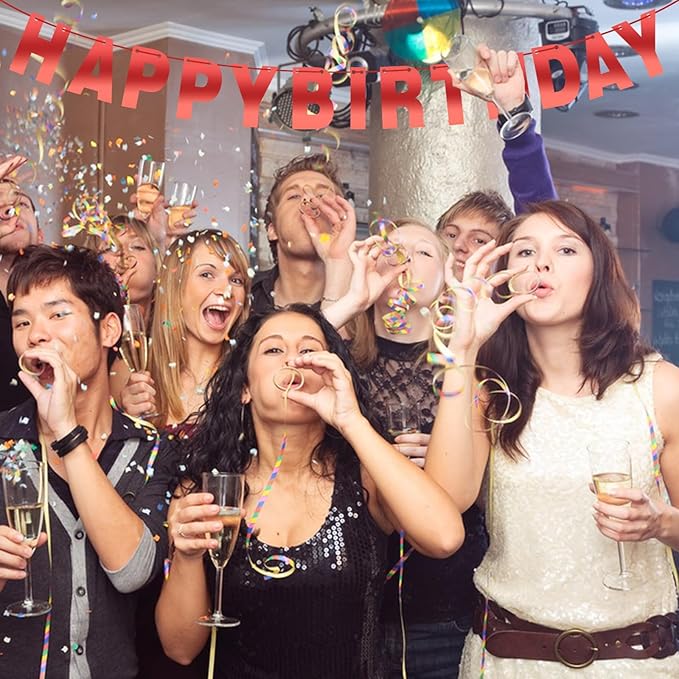 116 Pcs DIY Glitter Customizable Banner Kit Custom Banner Including 111 Letters and Numbers 3 Rope and 2 Threading Device for Personalized Decor for Birthday Banner (Bright Red)