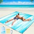 WIWIGO Beach Blanket Waterproof Sandproof Beach Mat 79" X 83"/10'x9'for 2-8 Adults Quick Drying Outdoor Picnic Mat Beach Accessories for Travel, Camping, Hiking