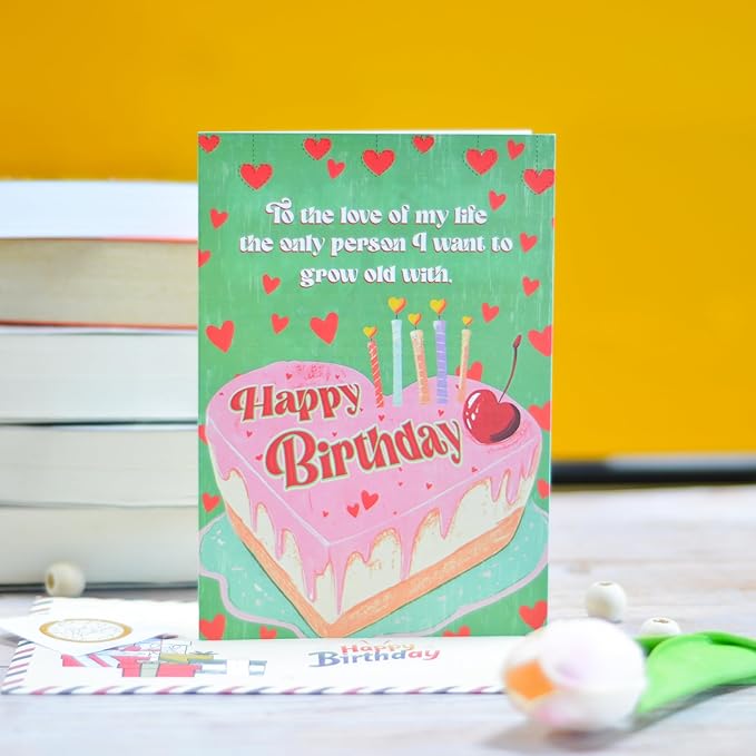 Birthday Card for Wife, Wife Birthday Card from Husband with Seal and Envelope, Gifts from Husband