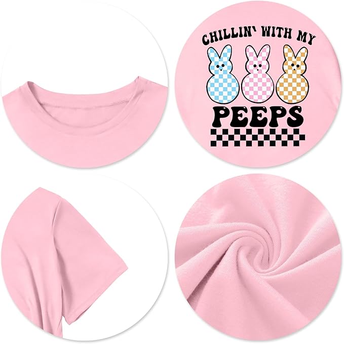 LAZYCHILD Women Easter Teacher Shirts: Funny Treat All with Kindness T-Shirt Bunny Rabbit Tee Tops