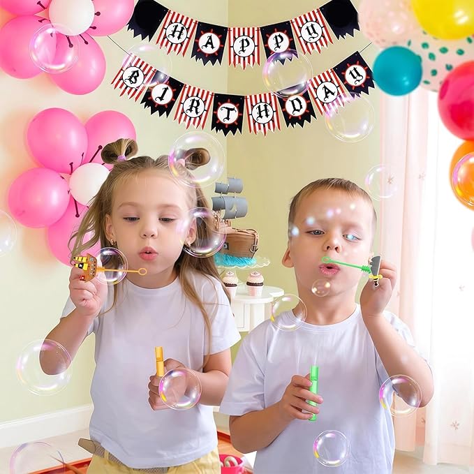 AFZMON 24Pcs Pirate Party Favors Bubble Wands for Kids, Mini Bubbles Wands, Pirate Theme Birthday Party Supplies Decorations Goodie Gift Bag Stuffers Pinata Classroom Prizes