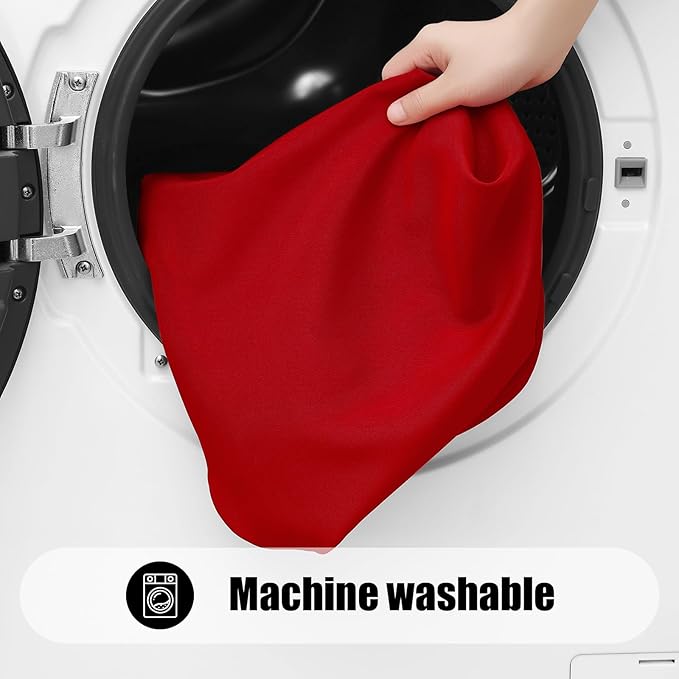 Smiry 2 Pack Rectangle Picnic Table Cloth, Waterproof Elastic Fitted Tablecloths, Washable Polyester Rectangular Patio Table Cover for Camping, Indoor and Outdoor (Red, 30"x96")