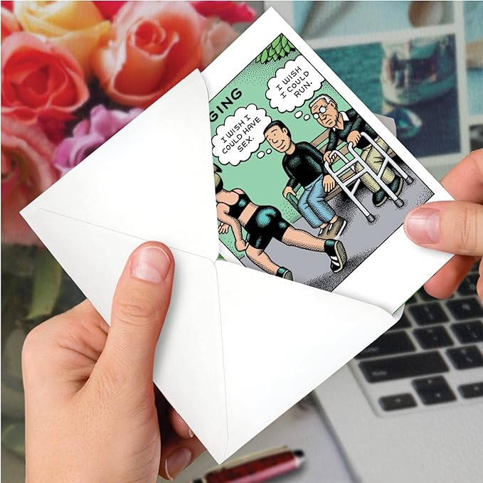 NobleWorks Funny Birthday Greeting Card with 5 x 7 Inch Envelope (1 Card) BdayWishful Aging C10302BDG