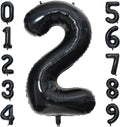40 Inch Black Number Balloon 2, Large Number Foil Balloons Mylar for Girl Boy Birthday Party Celebration Decorations Supplies, Digital Balloons for Wedding Anniversary Events Decorations