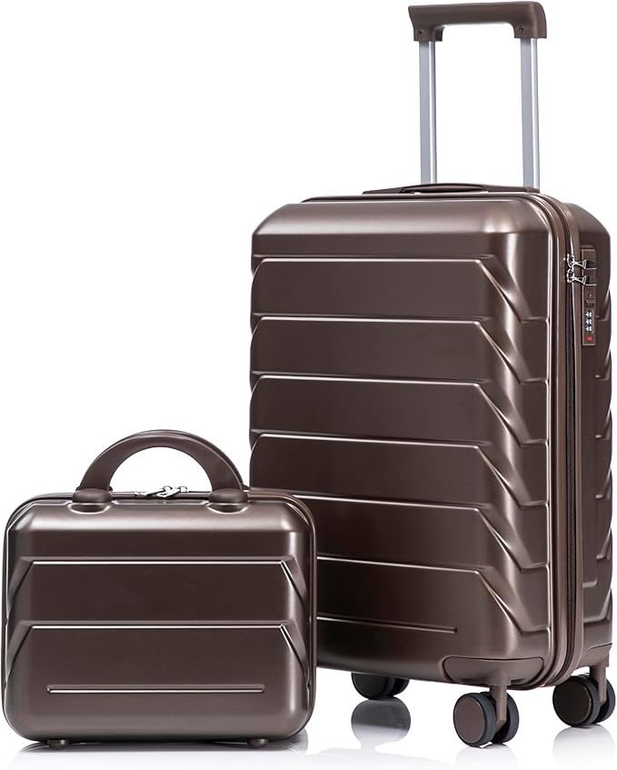 20+14 Inch Hardshell Luggages, Lightweight Durable ABS Suitcase with Spinner Wheels