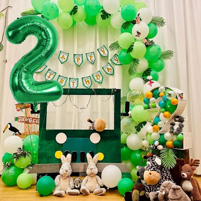TONIFUL Green 40 inch Digital 2 Balloon for Birthday, Wedding, Anniversary Party Decorations