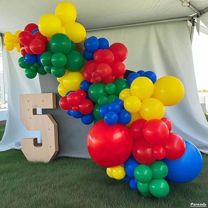 Rainbow Balloon Garland Arch Kit, 120pcs Colorful Balloon Arch Kit With Red Gold Blue 4d Foil Balloon, Orange Yellow Green Balloons Different Sizes For Birthday Baby Shower Party Wedding Decorations