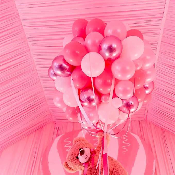 105pcs Hot Pink Balloons 12inch Dark Pink Balloons for Birthday Graduation Baby Shower Wedding Anniversary Princess Theme Party Valentine's Day Decorations